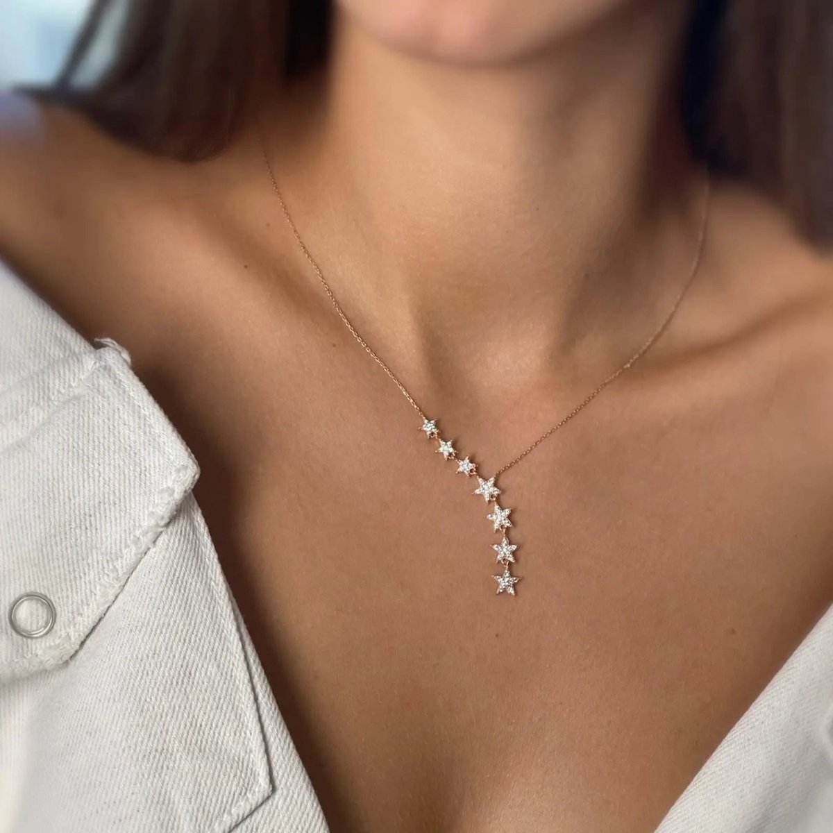 Crystal Silver/Gold/Rose Gold Star Necklaces - KYERLYN