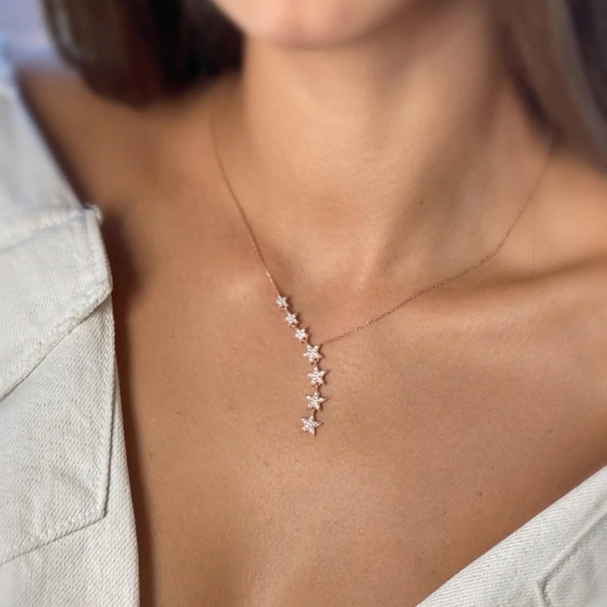 Crystal Silver/Gold/Rose Gold Star Necklaces - KYERLYN