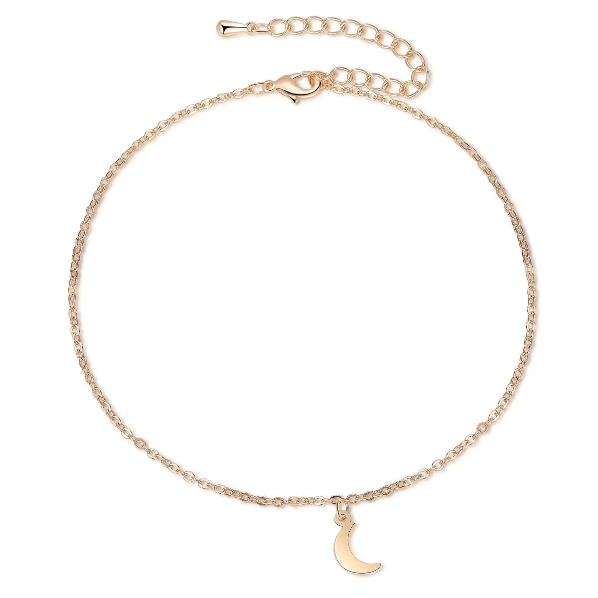 Dainty Gold Moon Anklet - KYERLYN