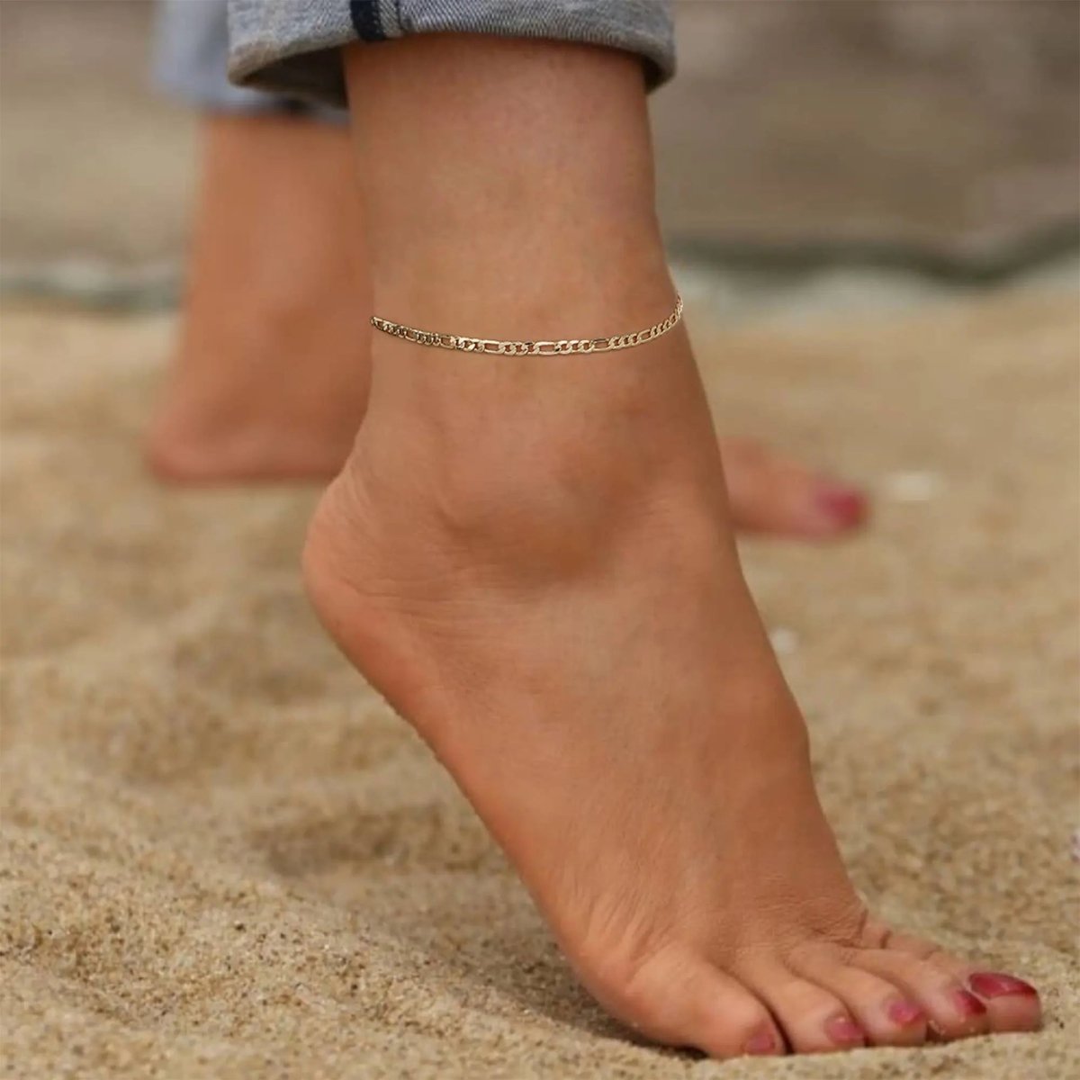 Gold Figaro Ankle Bracelets - KYERLYN