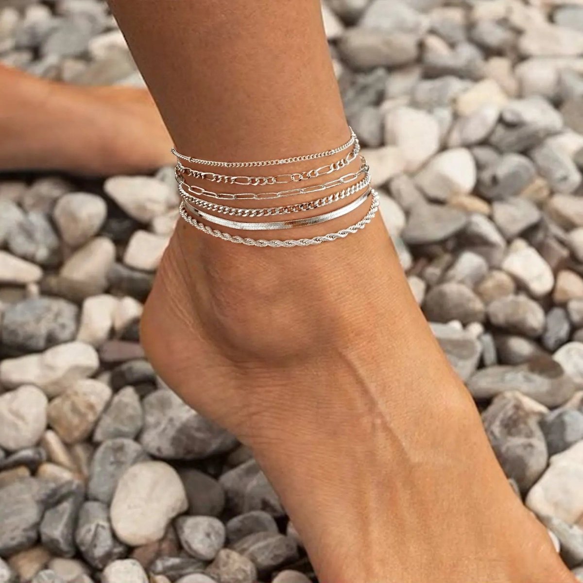 Gold/Silver Ankle Bracelets Summer Beach - KYERLYN