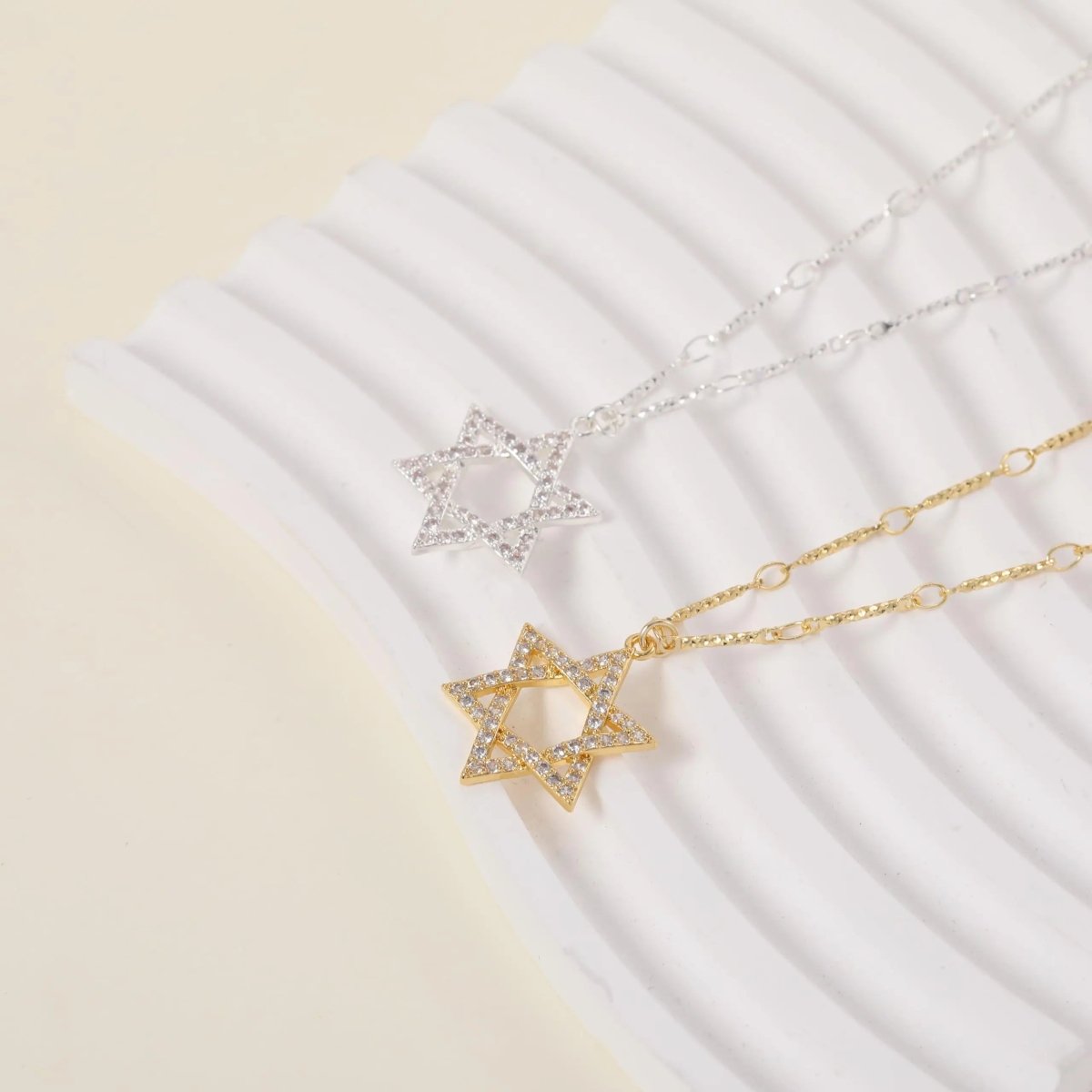 Gold/Silver David Star CZ Necklaces - KYERLYN