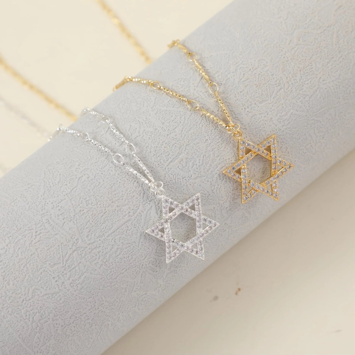 Gold/Silver David Star CZ Necklaces - KYERLYN