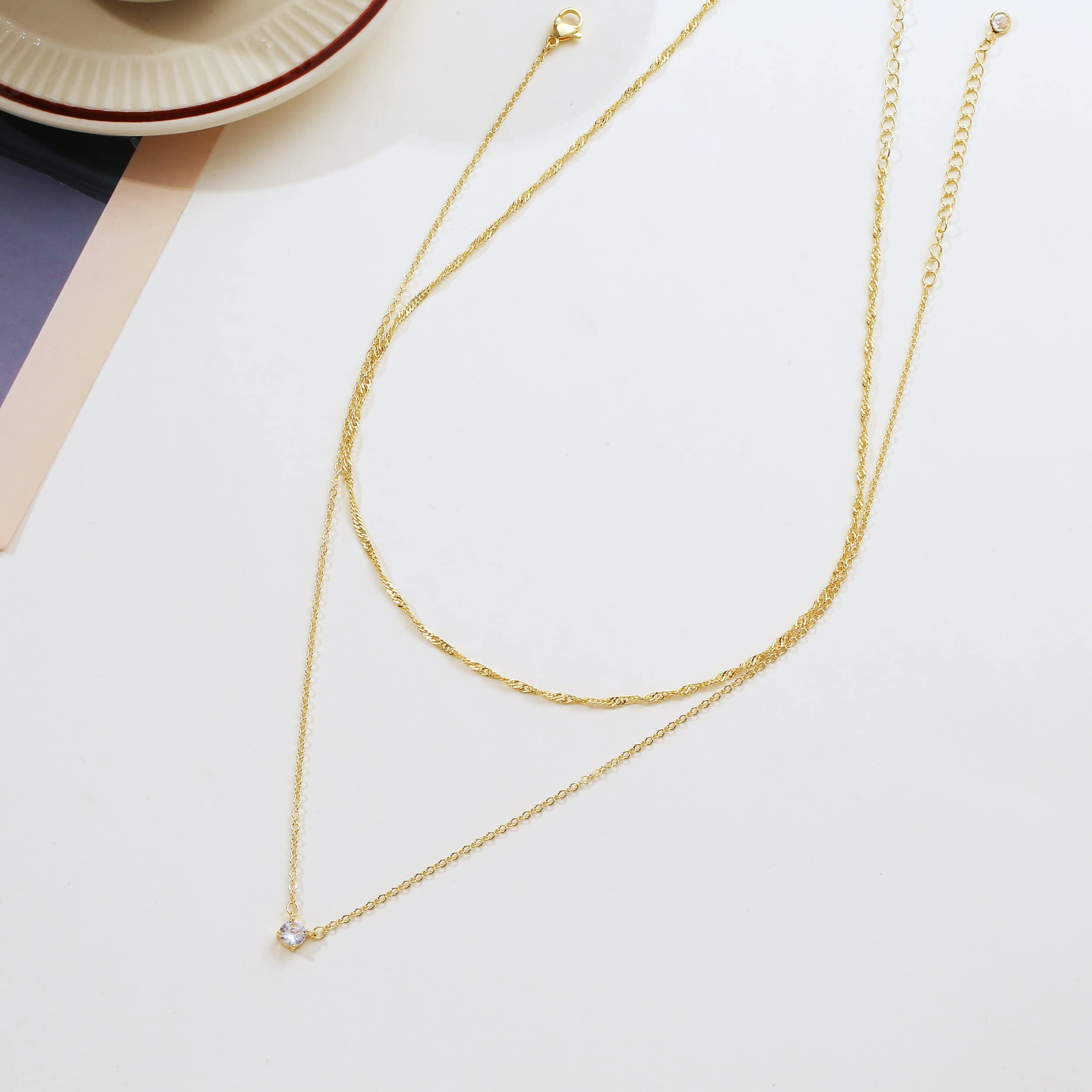 Kyerlyn Gold Filled Cubic Zirconia Necklaces