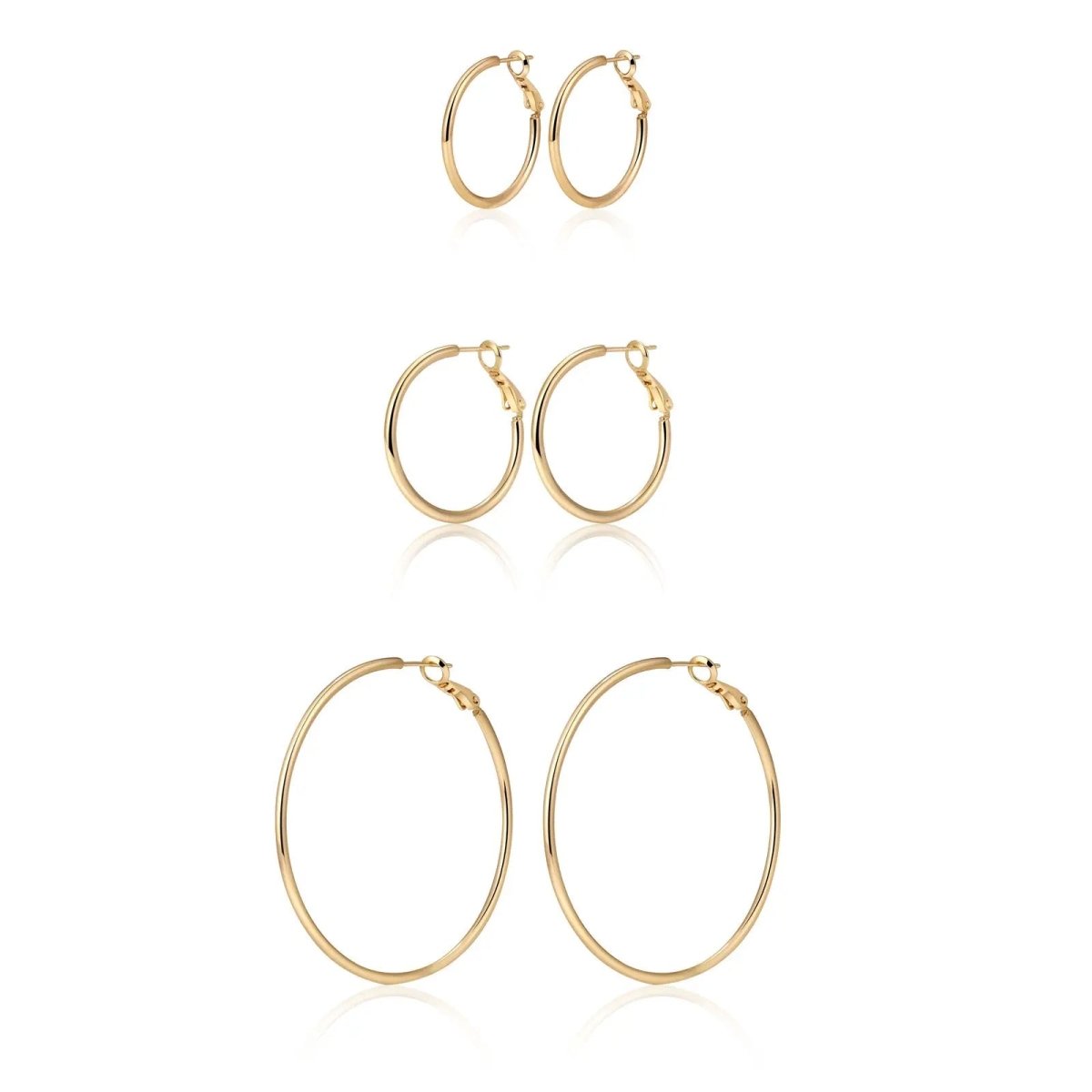 Kyerlyn 6 Pairs Gold Hoop Earrings - KYERLYN