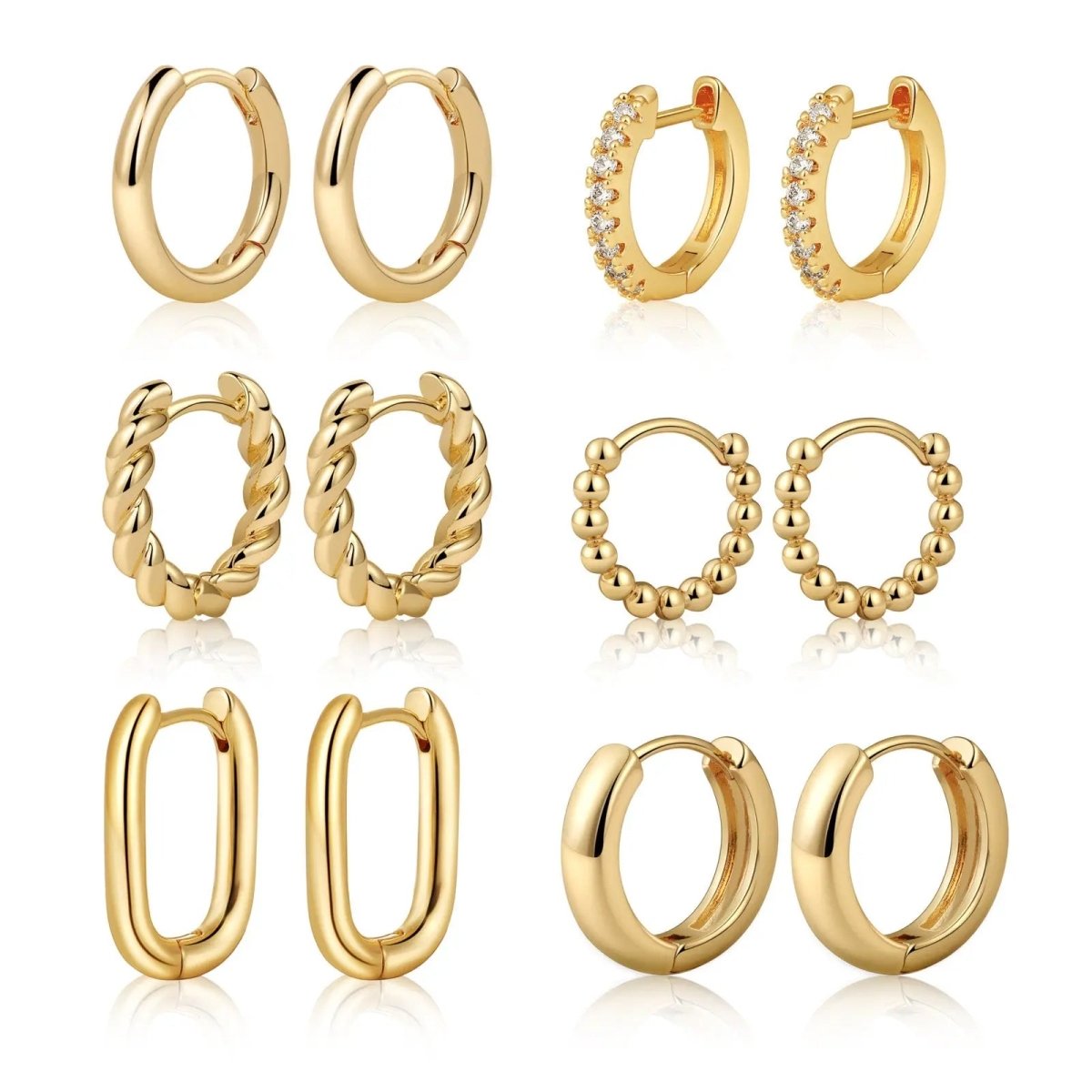 Kyerlyn 6 Pairs Hoop Earrings Set - KYERLYN