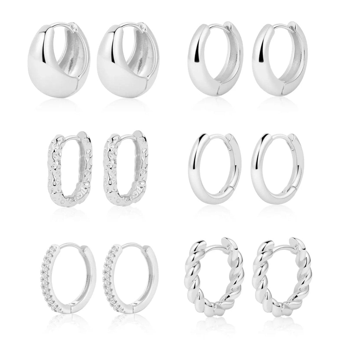 Kyerlyn 6 Pairs Silver/Gold Hoop Earrings - KYERLYN