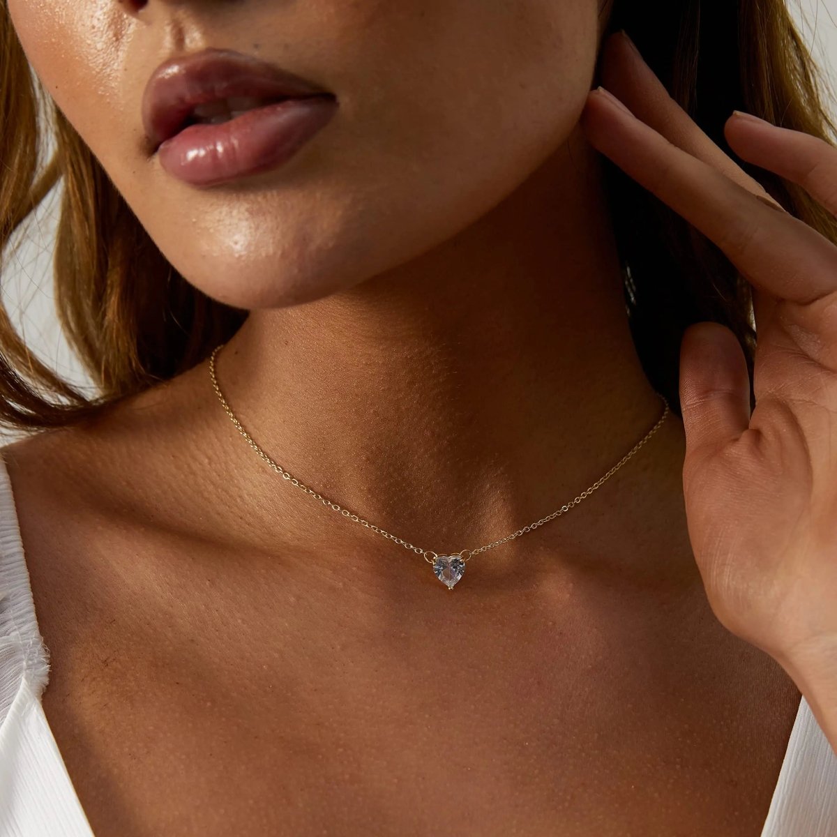 Kyerlyn Big Heart CZ Gold Necklaces - KYERLYN