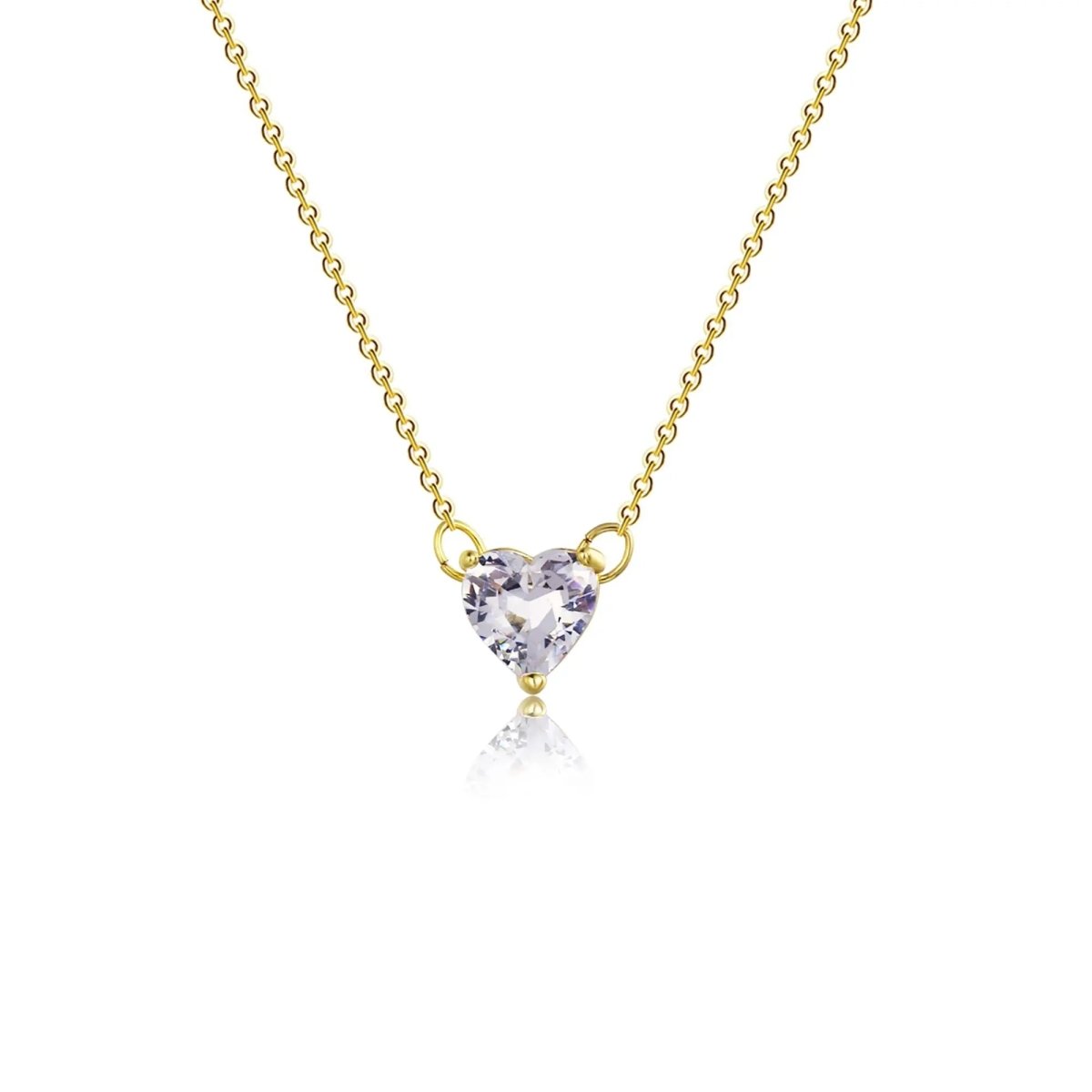 Kyerlyn Big Heart CZ Gold Necklaces - KYERLYN