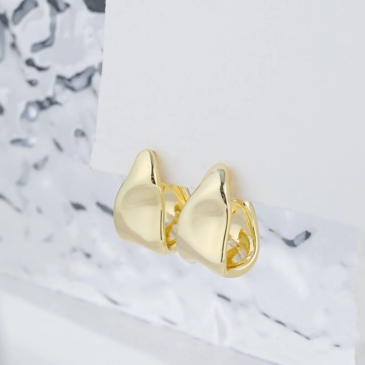 Kyerlyn Chunky Silver Geometric Stud Earrings - KYERLYN