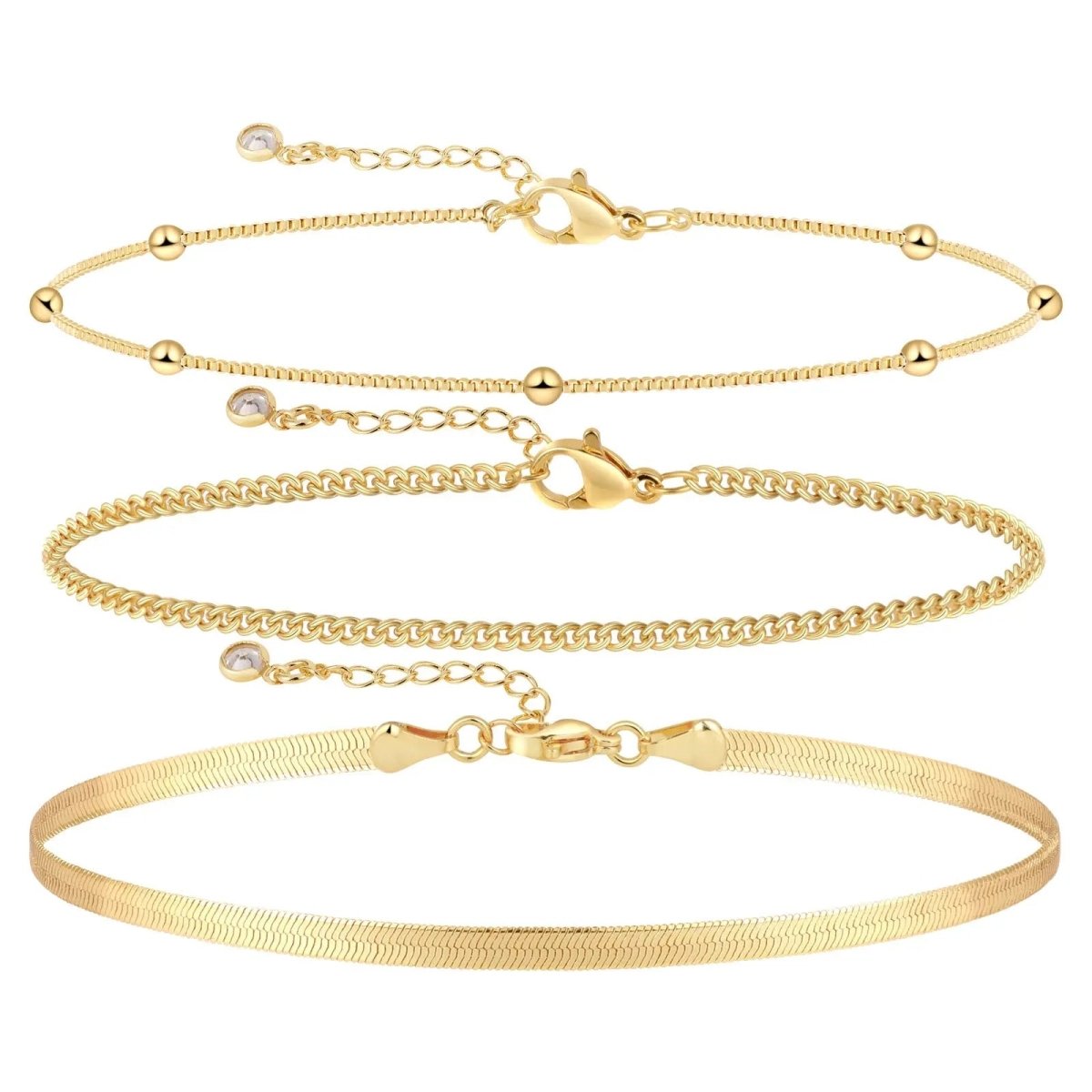 Kyerlyn Cuba Link Anklets Stack - KYERLYN