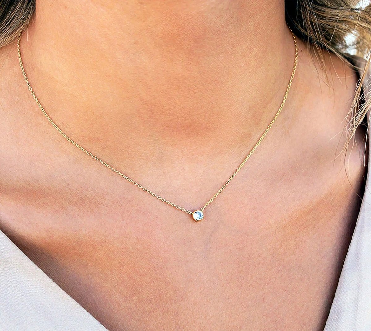 Kyerlyn Cubic Zirconia Dainty Gold Necklaces - KYERLYN