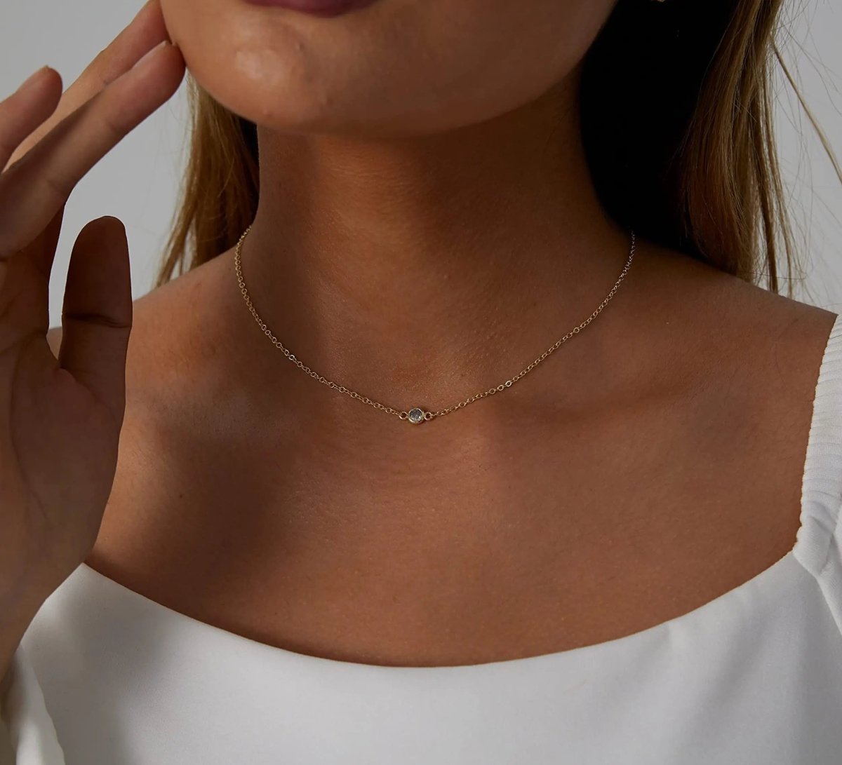 Kyerlyn Cubic Zirconia Dainty Gold Necklaces - KYERLYN