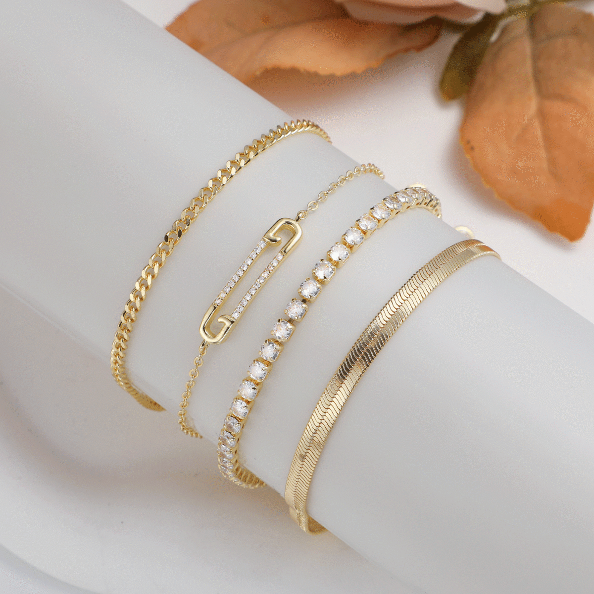 Kyerlyn Dainty CZ Gold Bracelets - KYERLYN