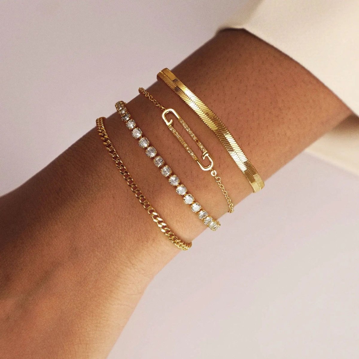 Kyerlyn Dainty CZ Gold Bracelets - KYERLYN