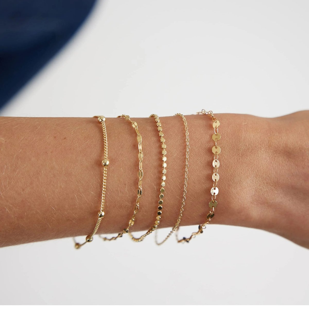 Kyerlyn Dainty Gold 5 Layer Dot Bracelets - KYERLYN