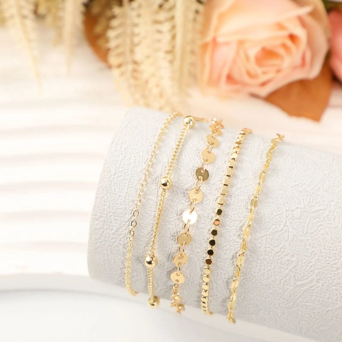 Kyerlyn Dainty Gold 5 Layer Dot Bracelets - KYERLYN