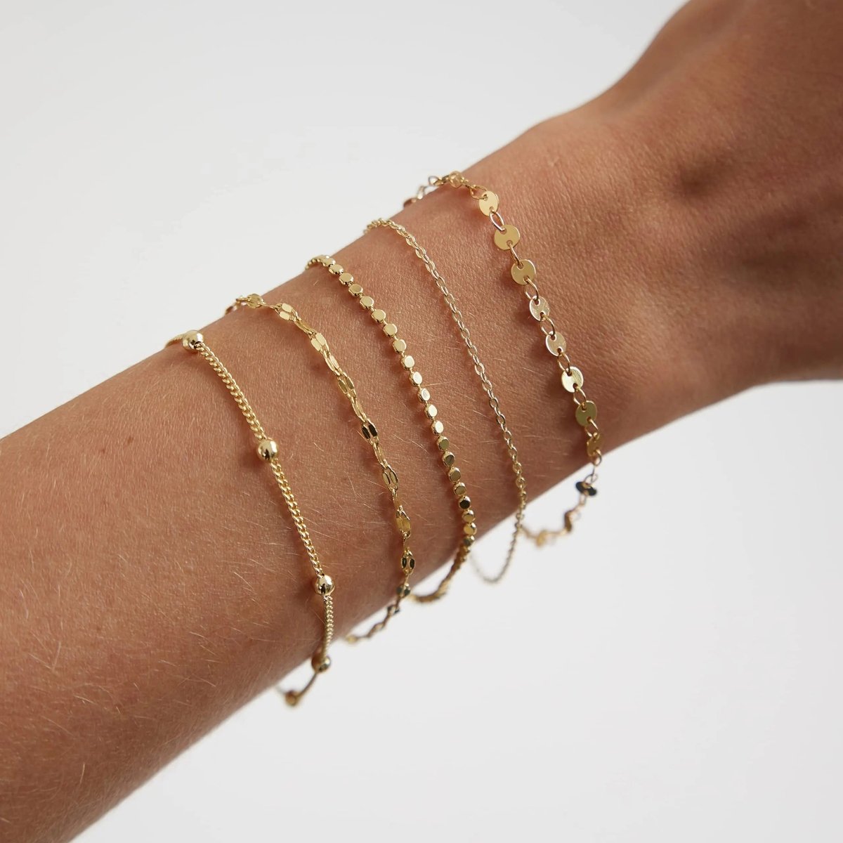 Kyerlyn Dainty Gold 5 Layer Dot Bracelets - KYERLYN