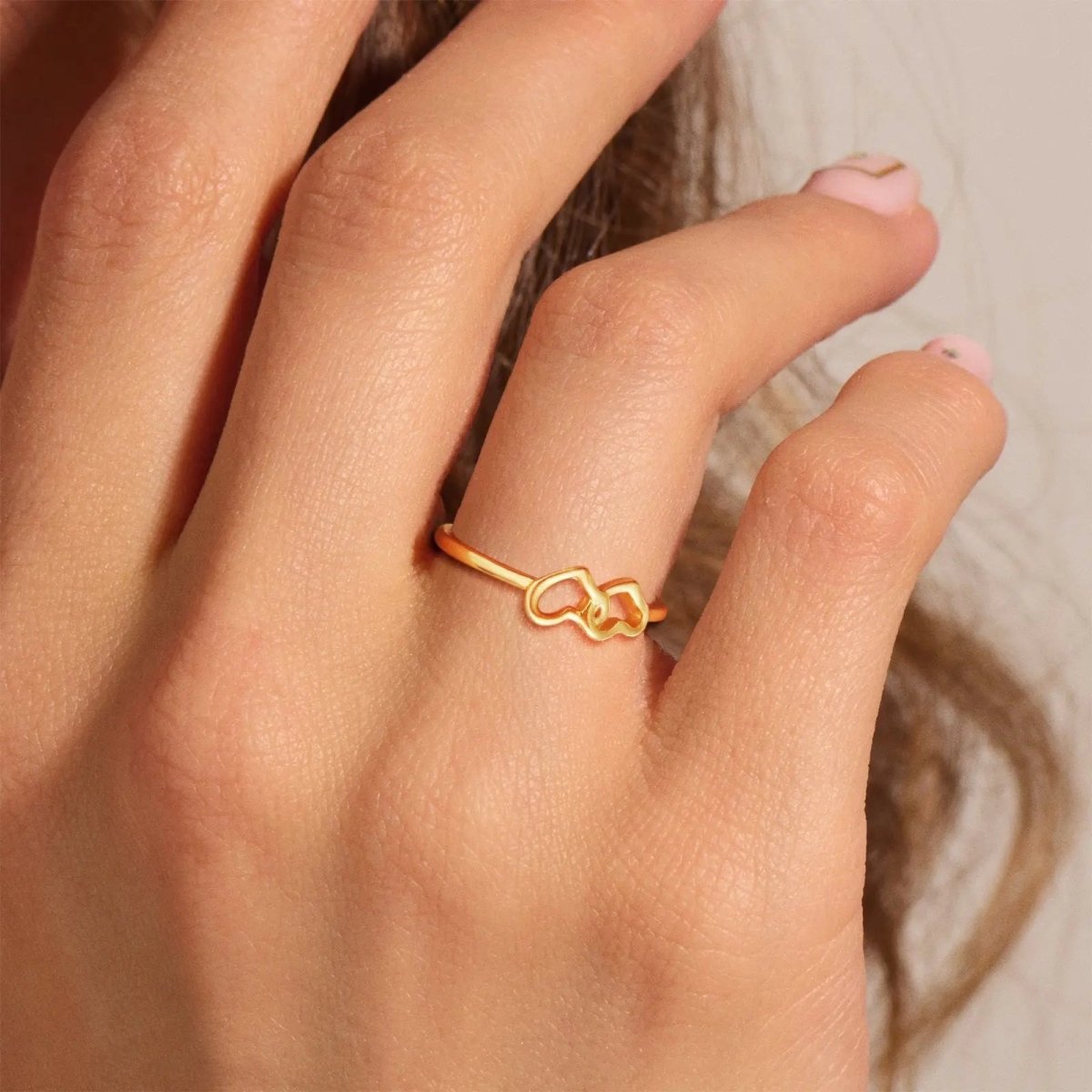 Kyerlyn Dainty Gold Heart Stackable Rings - KYERLYN