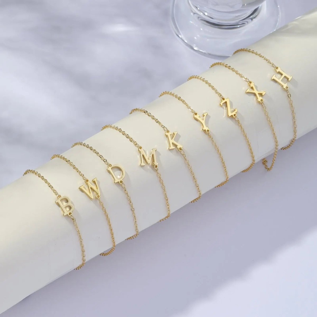 Kyerlyn Dainty Gold Initial Bracelets - KYERLYN