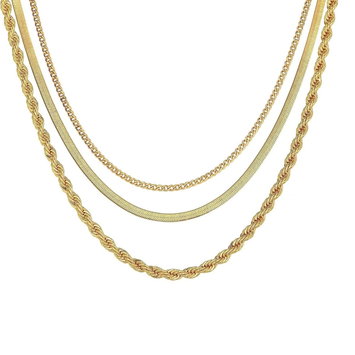 Kyerlyn Dainty Layered Cuba Twist Necklaces - KYERLYN