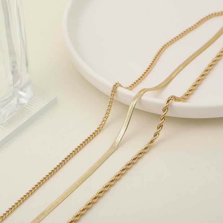 Kyerlyn Dainty Layered Cuba Twist Necklaces - KYERLYN