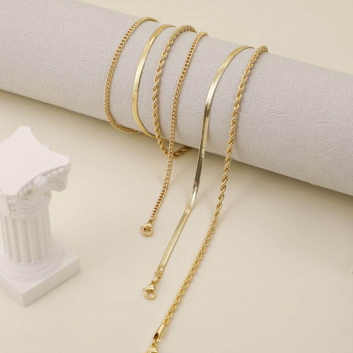 Kyerlyn Dainty Layered Cuba Twist Necklaces - KYERLYN