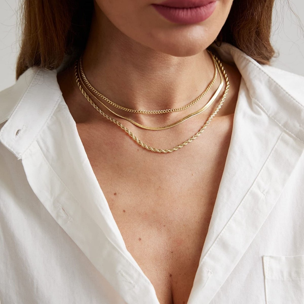 Kyerlyn Dainty Layered Cuba Twist Necklaces - KYERLYN