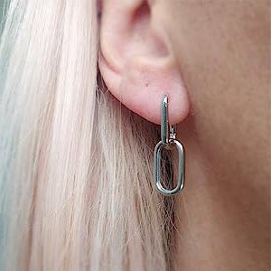 Kyerlyn Dainty Paperclip Huggie Hoop Earrings - KYERLYN