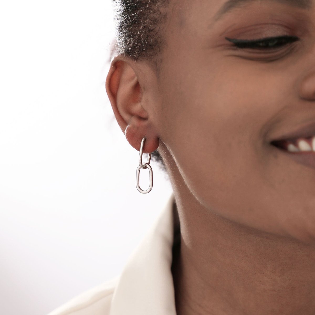 Kyerlyn Dainty Paperclip Huggie Hoop Earrings - KYERLYN