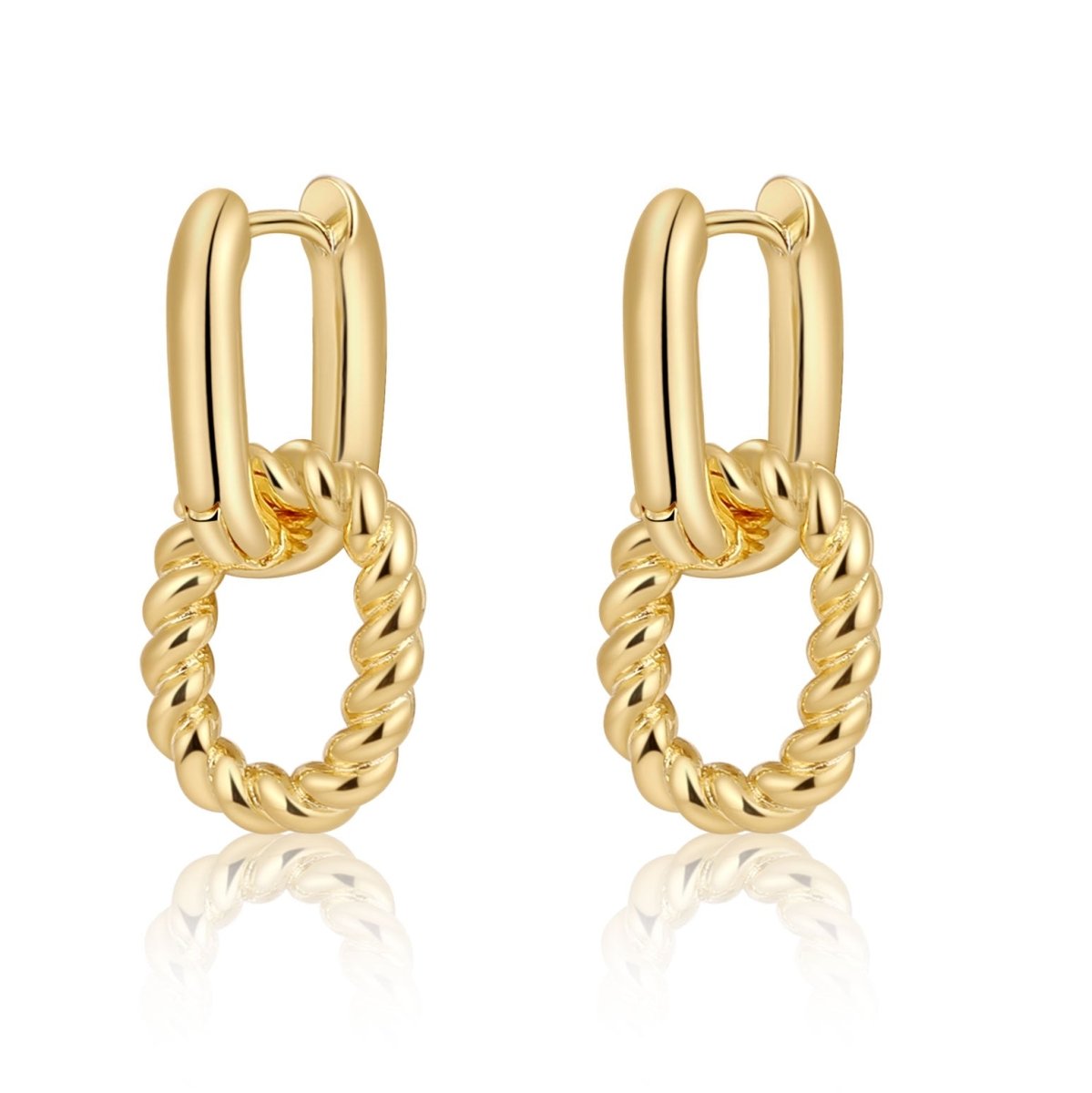 Kyerlyn Dainty Paperclip Huggie Hoop Earrings - KYERLYN