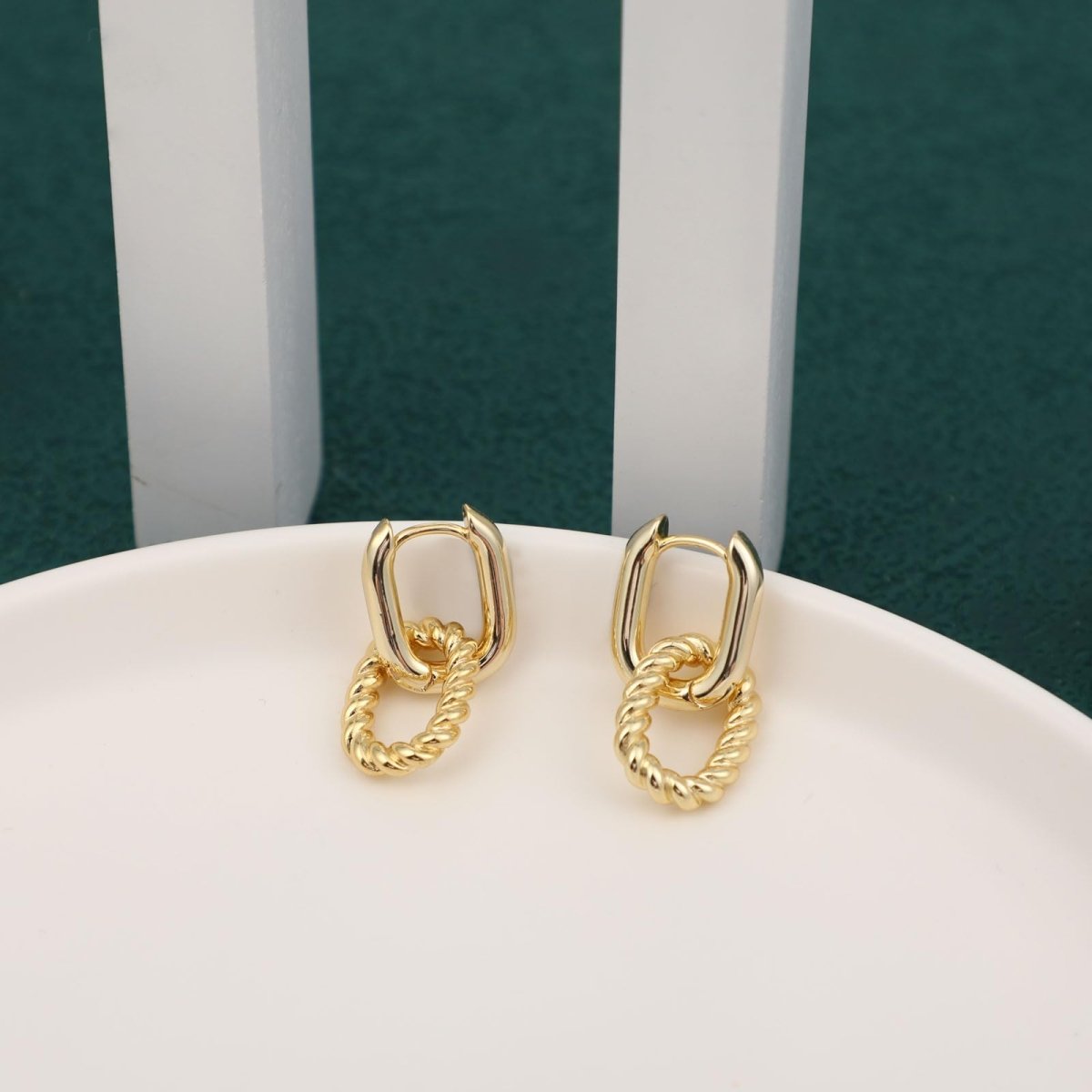 Kyerlyn Dainty Paperclip Huggie Hoop Earrings - KYERLYN