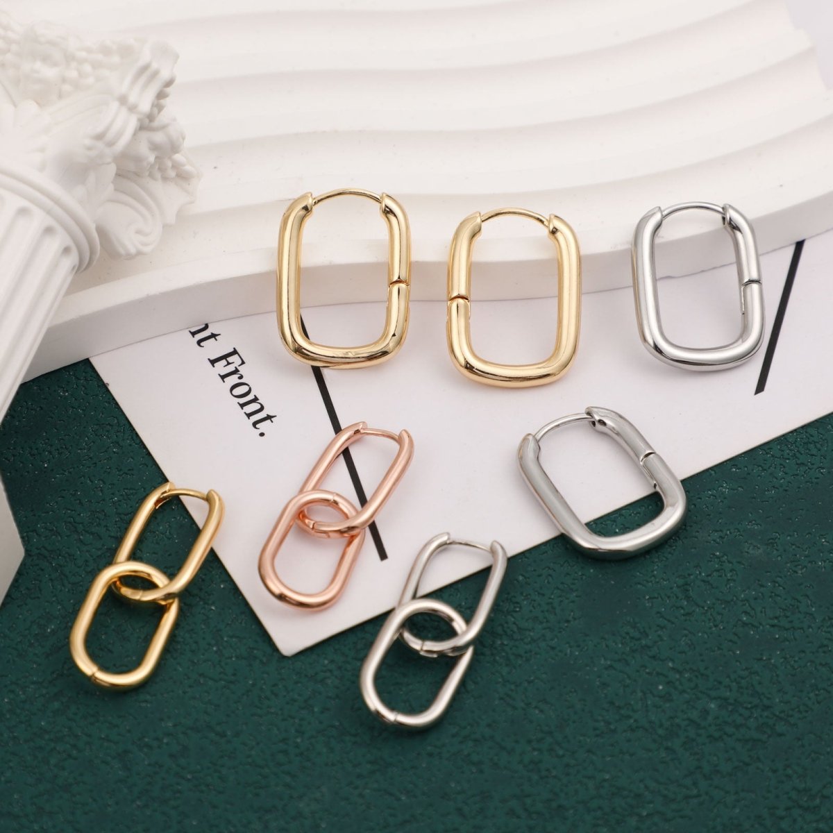 Kyerlyn Dainty Paperclip Huggie Hoop Earrings - KYERLYN