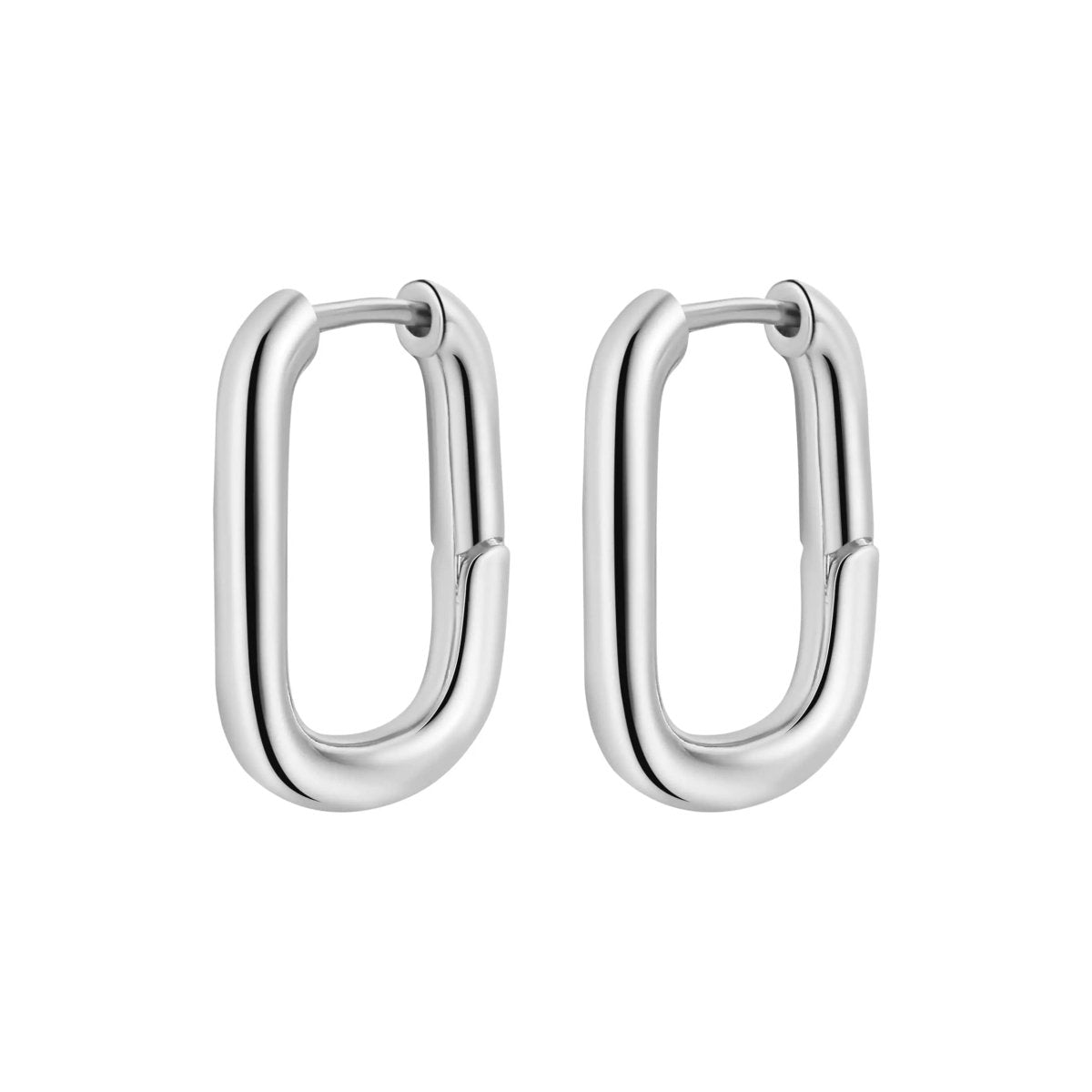 Kyerlyn Dainty Paperclip Huggie Silver Hoop Earrings - KYERLYN