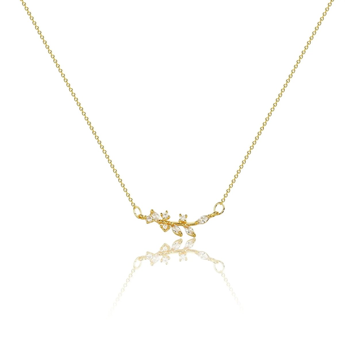 Kyerlyn Diamond Leaf Flower Necklaces - KYERLYN