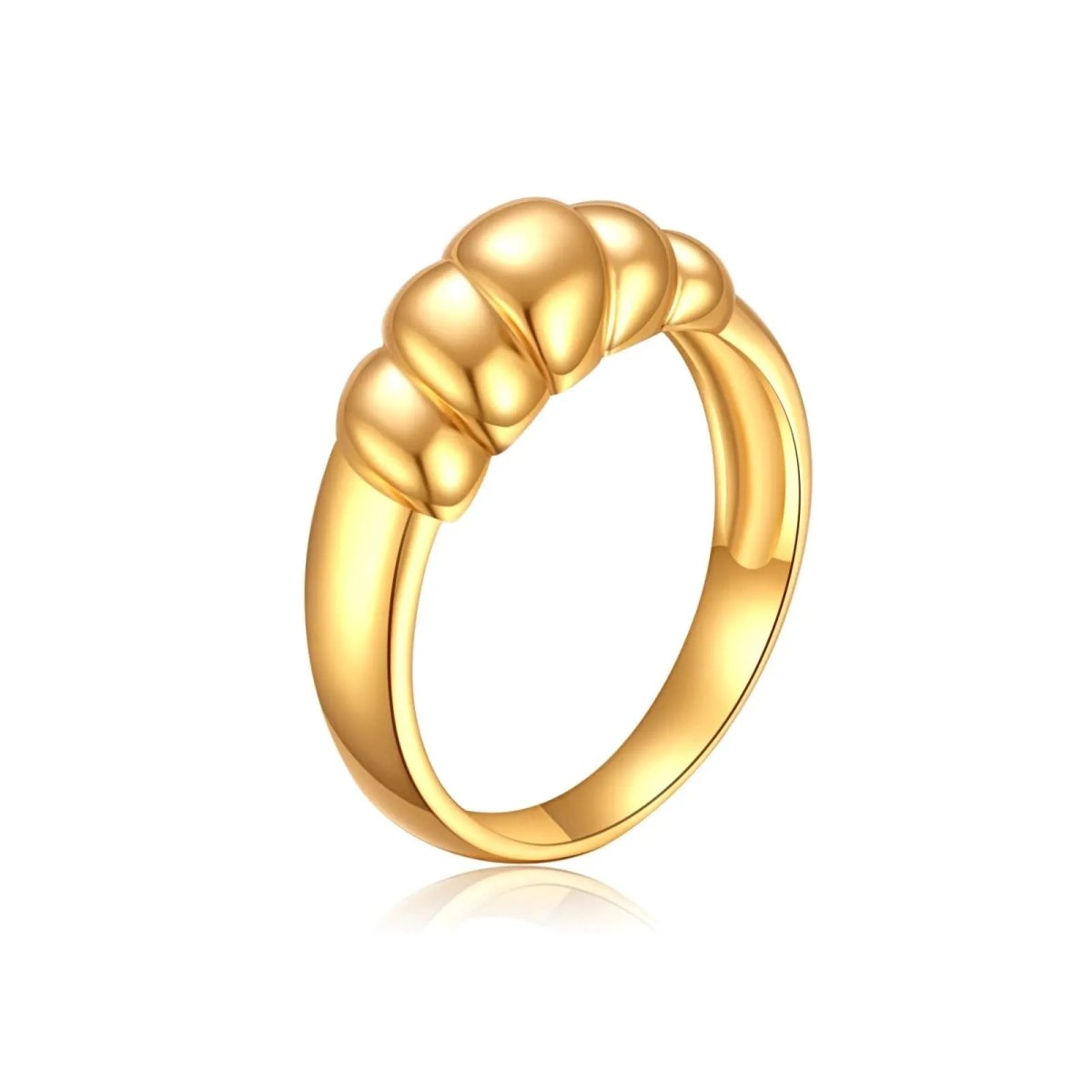 Kyerlyn Gold Croissant Dome Rings Size 6 to 9 - KYERLYN