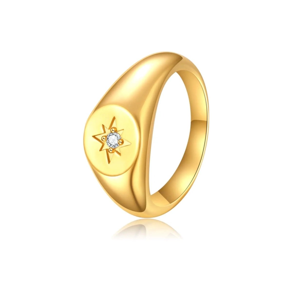 Kyerlyn Gold Engraved Rings with Flower Size 6 to 9 - KYERLYN