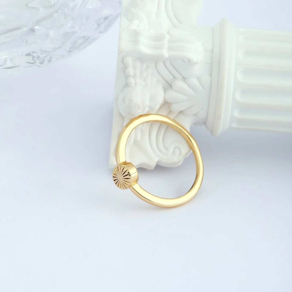 Kyerlyn Gold Flower Signet Rings Sizes 6 - 9 - KYERLYN