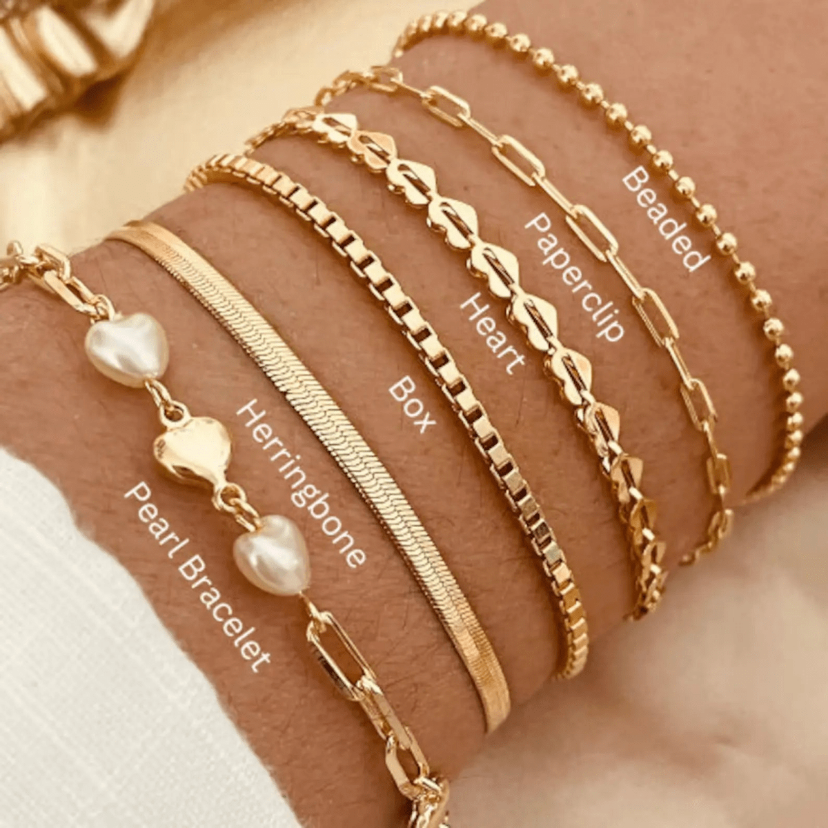 Kyerlyn Gold Layered Bracelets Stack - KYERLYN