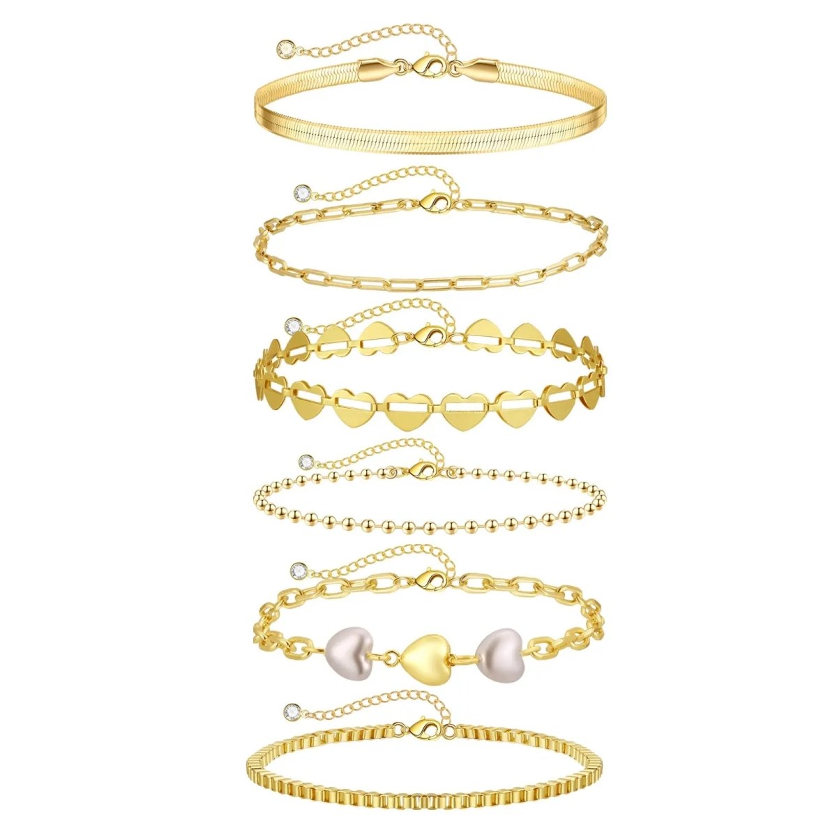 Kyerlyn Gold Layered Bracelets Stack - KYERLYN