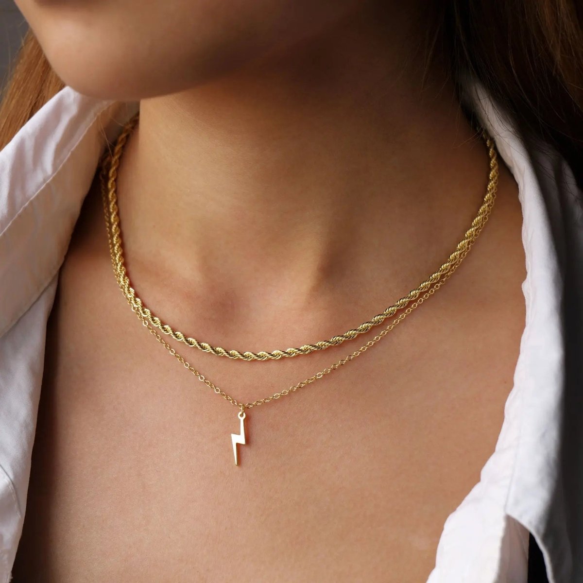 Kyerlyn Gold Lightning Necklaces - KYERLYN