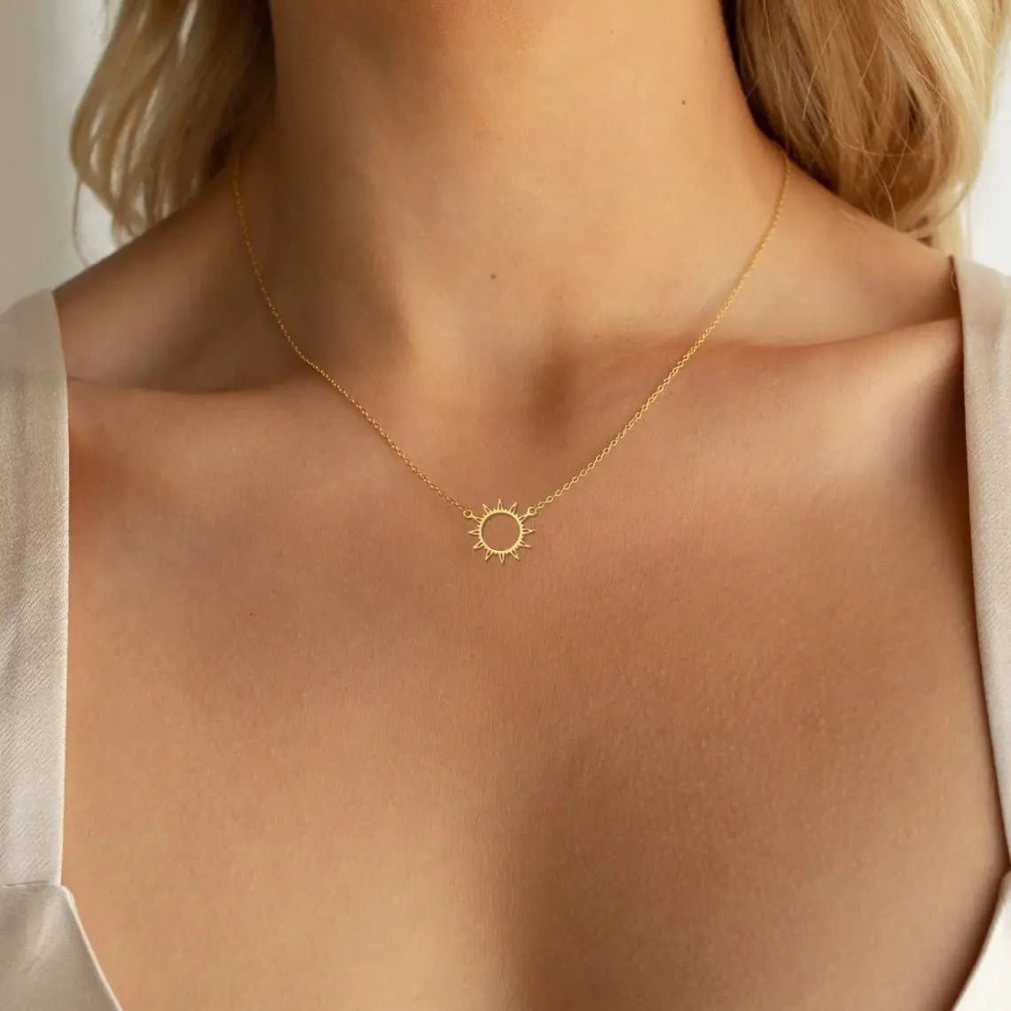 Kyerlyn Gold Plated Sun Choker Necklaces - KYERLYN