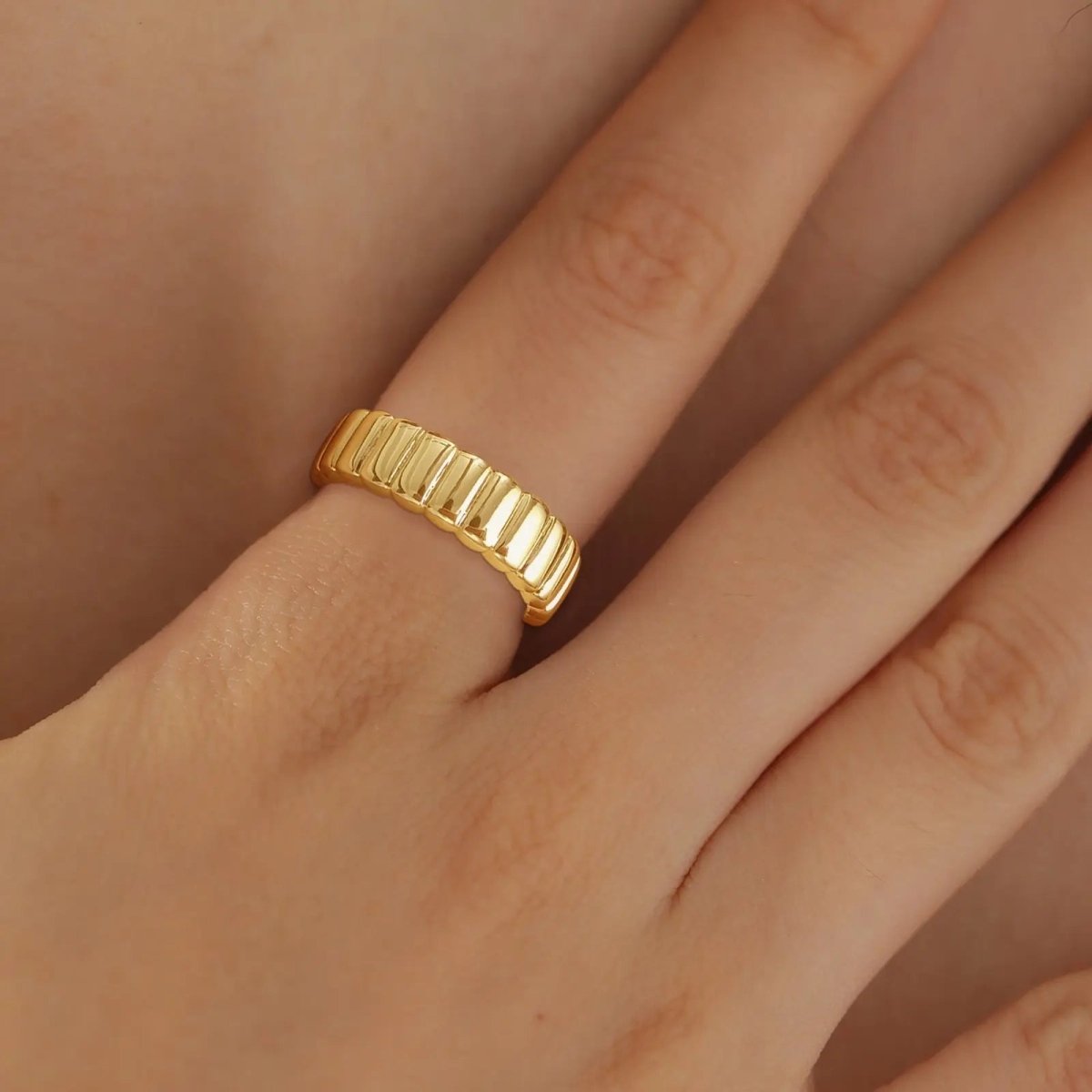 Kyerlyn Gold Stripe Rings Size 6 - 9 - KYERLYN