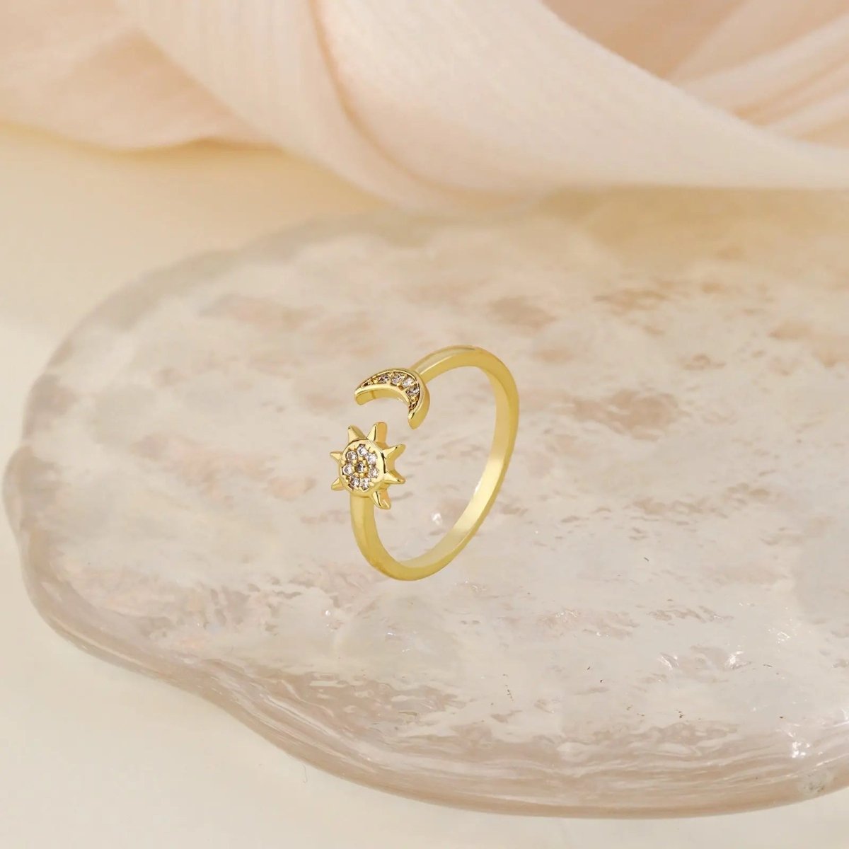 Kyerlyn Gold Sun Moon Rings - KYERLYN