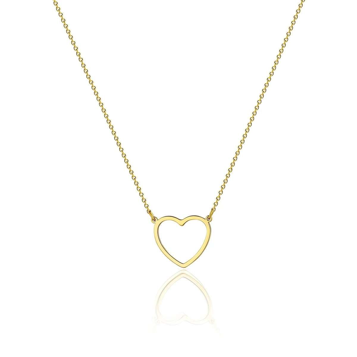 Kyerlyn Gold/Silver Hollow Heart Necklaces - KYERLYN