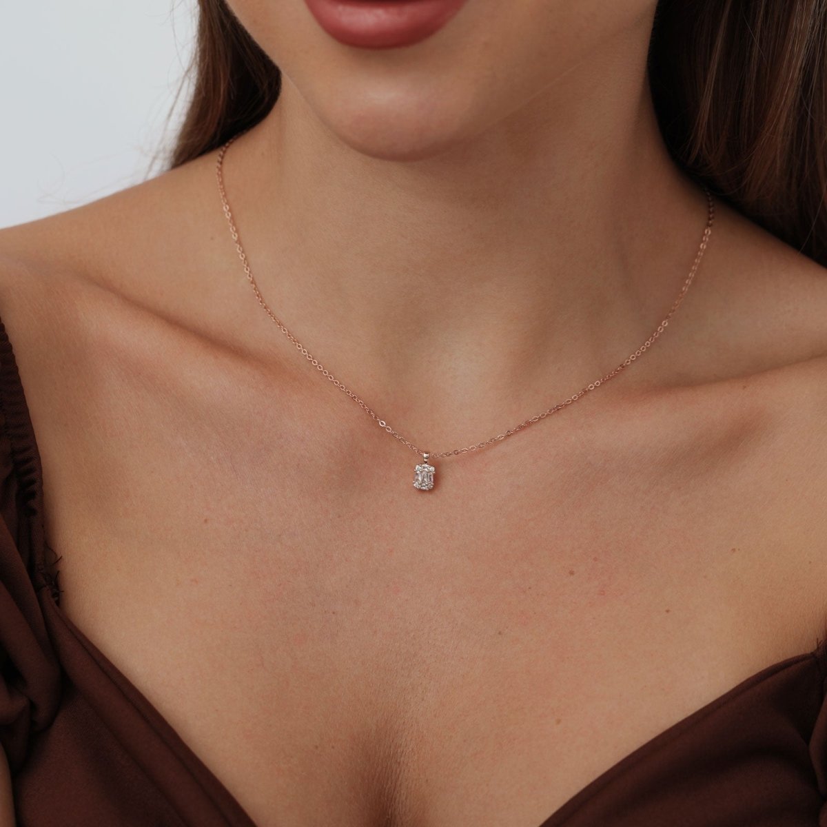 Kyerlyn Large Square Diamond Pendant Necklaces - KYERLYN