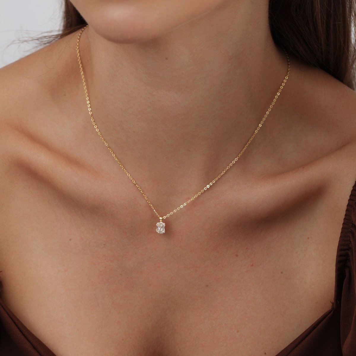 Kyerlyn Large Square Diamond Pendant Necklaces - KYERLYN