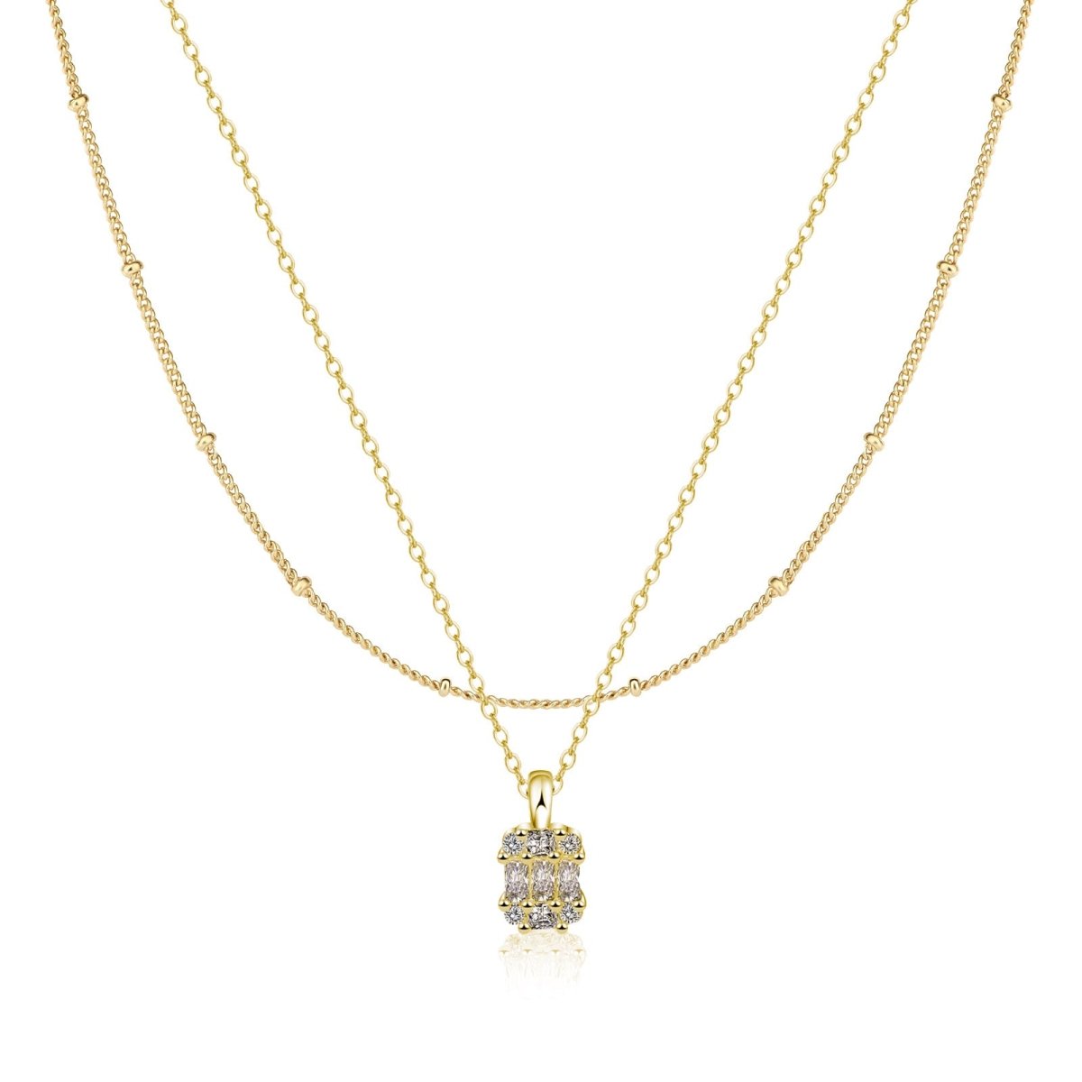 Kyerlyn Large Square Diamond Pendant Necklaces - KYERLYN