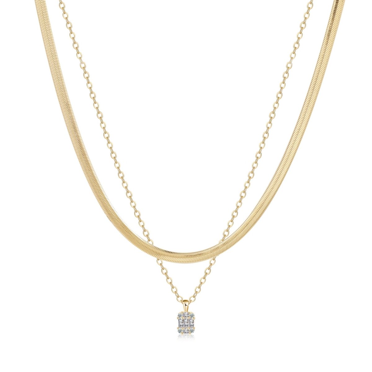 Kyerlyn Large Square Diamond Pendant Necklaces - KYERLYN