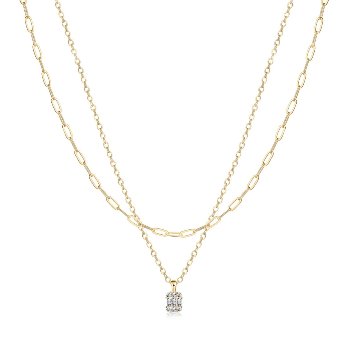 Kyerlyn Large Square Diamond Pendant Necklaces - KYERLYN